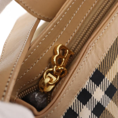 Burberrys Burberrys Nova Check Shoulder Bag Nylon Beige Gold Authentic 153830