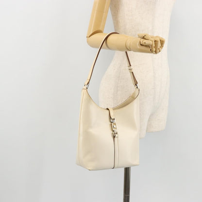 Gucci GUCCI Jackie Shoulder Bag Leather White Silver 001 3875 Authentic bs34535