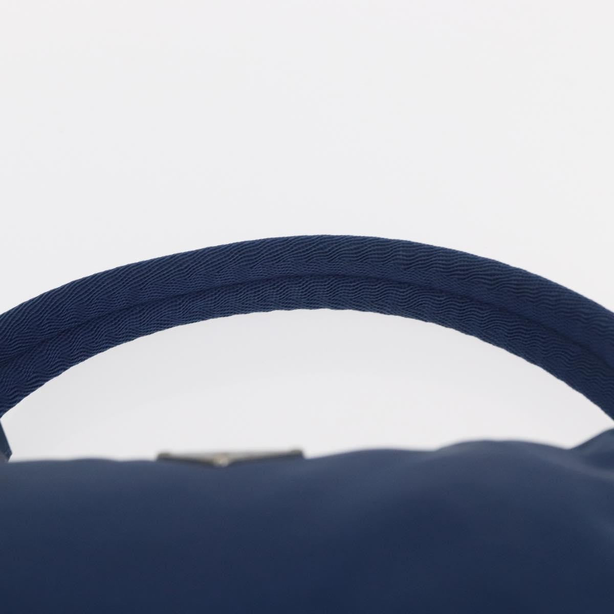 Prada PRADA Hand Bag Nylon Blue Silver Authentic 161409