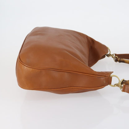 Gucci GUCCI Bamboo Shoulder Bag Leather 2way Brown Gold 001 2852 1577 0 Authentic ep12095