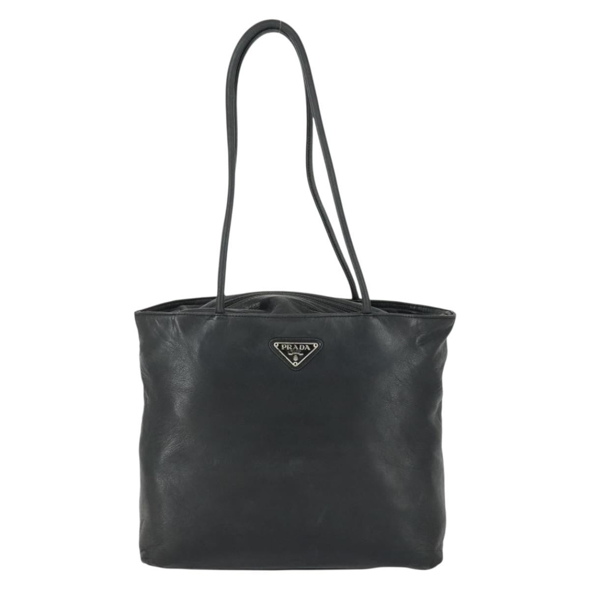 Prada PRADA Tote Bag Leather Black Authentic 165044
