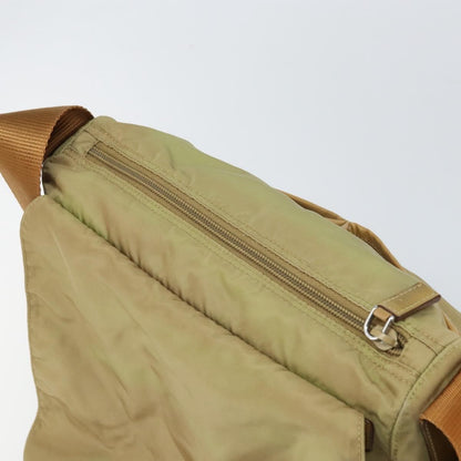 Prada PRADA Shoulder Bag Nylon Beige Silver Authentic 164243