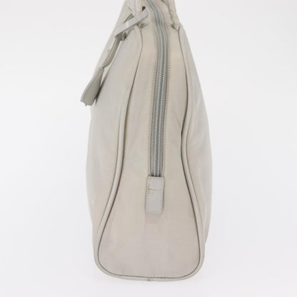 Prada PRADA Tote Bag Nylon White Silver Authentic am10449