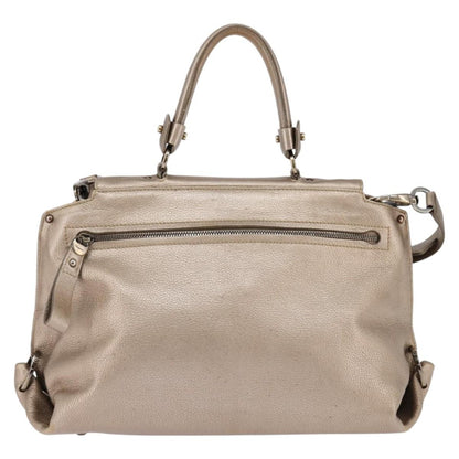 Salvatore Ferragamo Salvatore Ferragamo Gancini Hand Bag Leather 2way Beige Gold Authentic BA5964