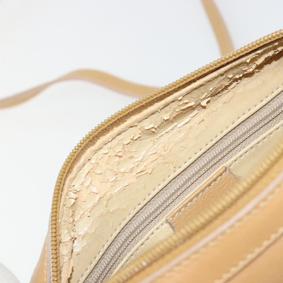 Gucci GUCCI Bamboo Hand Bag Leather 2way Beige Gold Authentic 181116