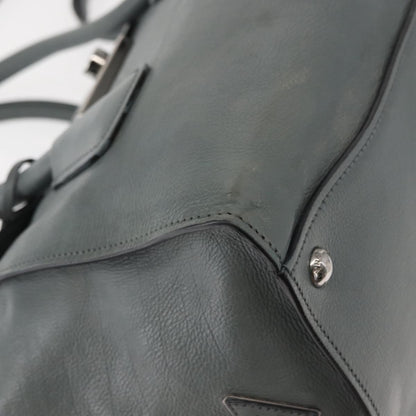 Prada PRADA Hand Bag Leather Gray Silver Authentic 149313