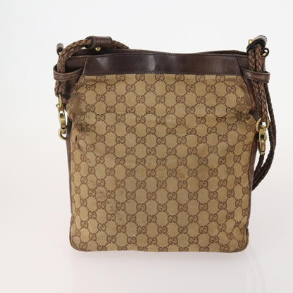 Gucci GUCCI GG Canvas Shoulder Bag 4 Set Black Beige Authentic 178854
