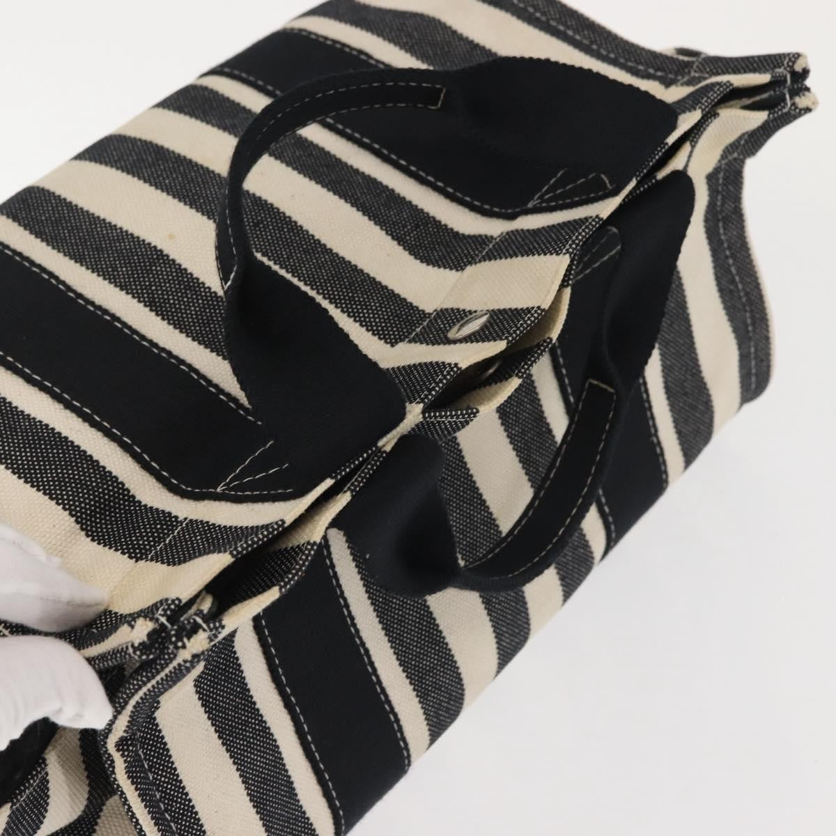 Hermès Hermès HERMES Cannes PM Hand Bag Canvas White Black Authentic hk3009
