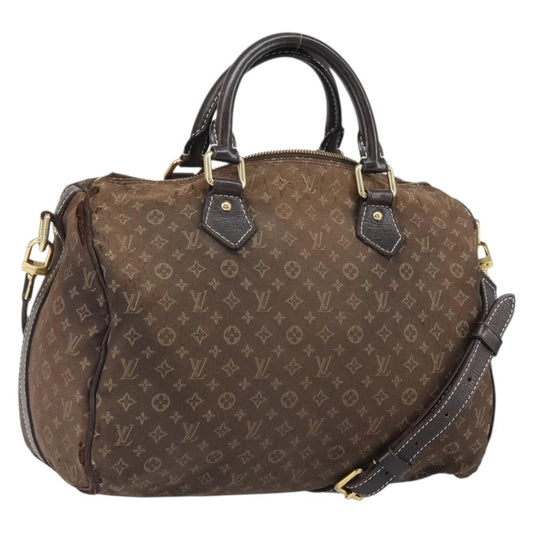 Louis Vuitton LOUIS VUITTON Mini Lin Speedy Bandouliere 30 Bag Brown M95224 Authentic BA9878
