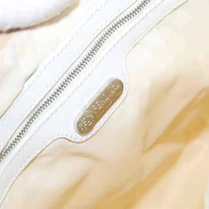 Fendi FENDI Shoulder Bag Nylon Leather Beige White Silver Authentic nb296