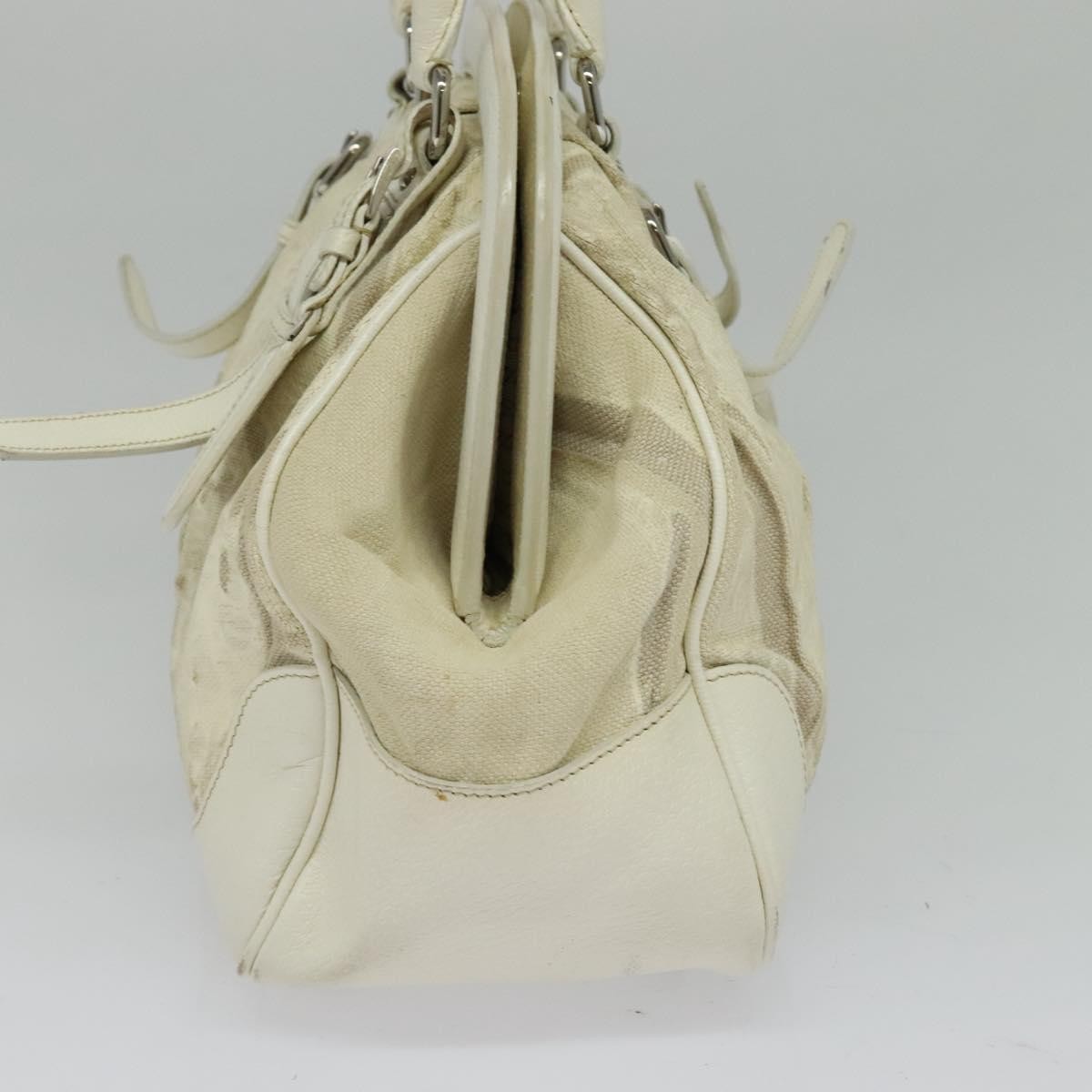 Prada PRADA Shoulder Bag Canvas Silver White Authentic fm4672