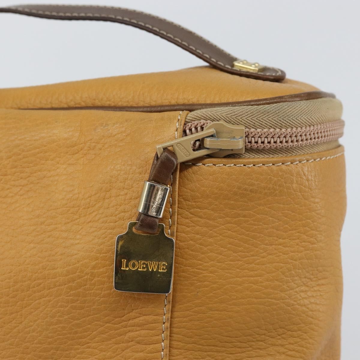 Loewe LOEWE Hand Bag Leather Beige Gold Authentic 165106