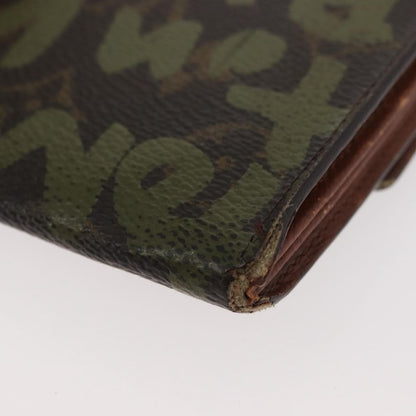 Louis Vuitton LOUIS VUITTON Graffiti Porte Monnaie Credit Wallet Khaki M92188 Authentic ARZ914 Bag