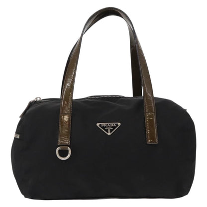 Prada PRADA Hand Bag Nylon Black Silver Authentic 153944
