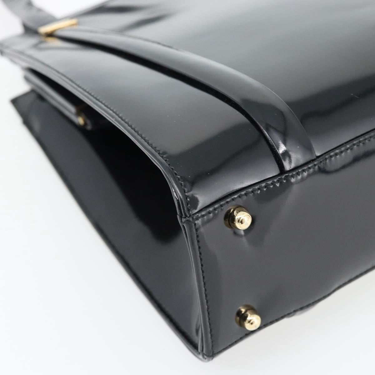 Gucci GUCCI Tote Bag Patent leather Black Gold 001 781 1735 Authentic bs35287