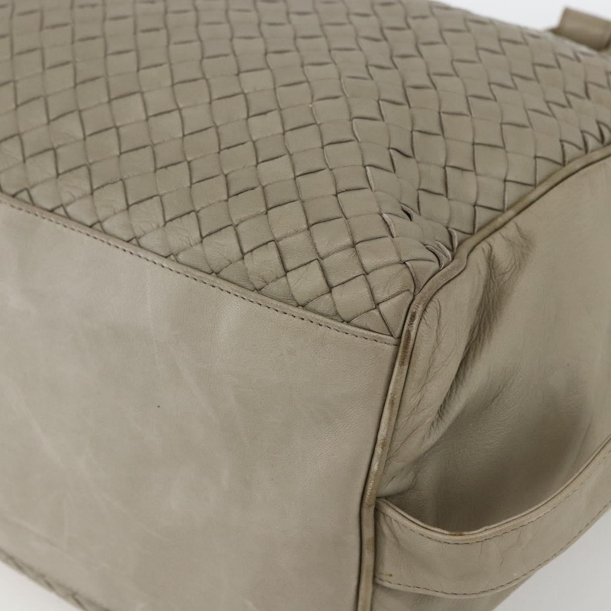 BOTTEGAVENETA BOTTEGAVENETA BOTTEGA VENETA INTRECCIATO Hand Bag Leather Beige Gold Authentic 155700