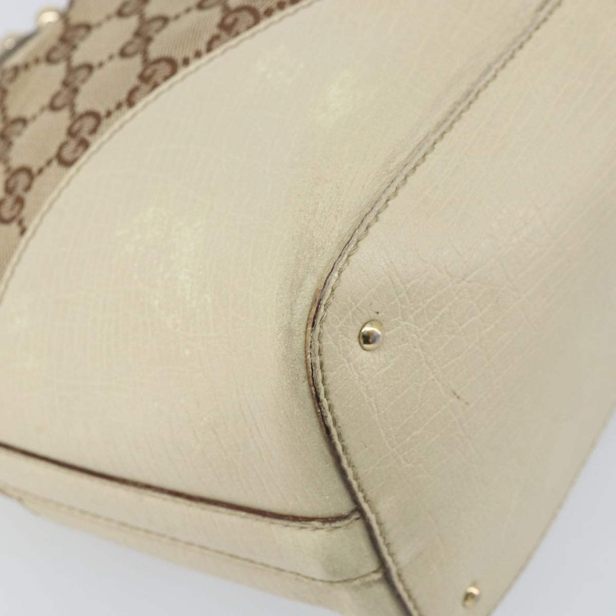 Gucci GUCCI GG Canvas Hand Bag Beige Gold 07198 Authentic 172295