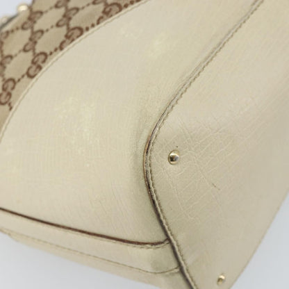 Gucci GUCCI GG Canvas Hand Bag Beige Gold 07198 Authentic 172295