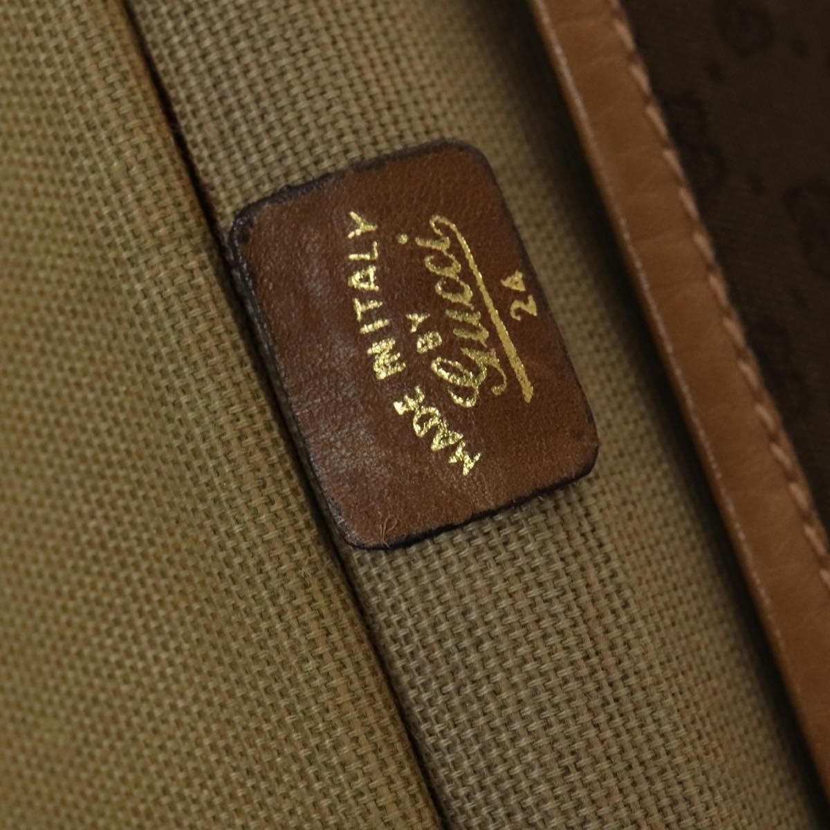 Gucci GUCCI Micro GG Canvas Hand Bag 2way Brown Gold Authentic 121561