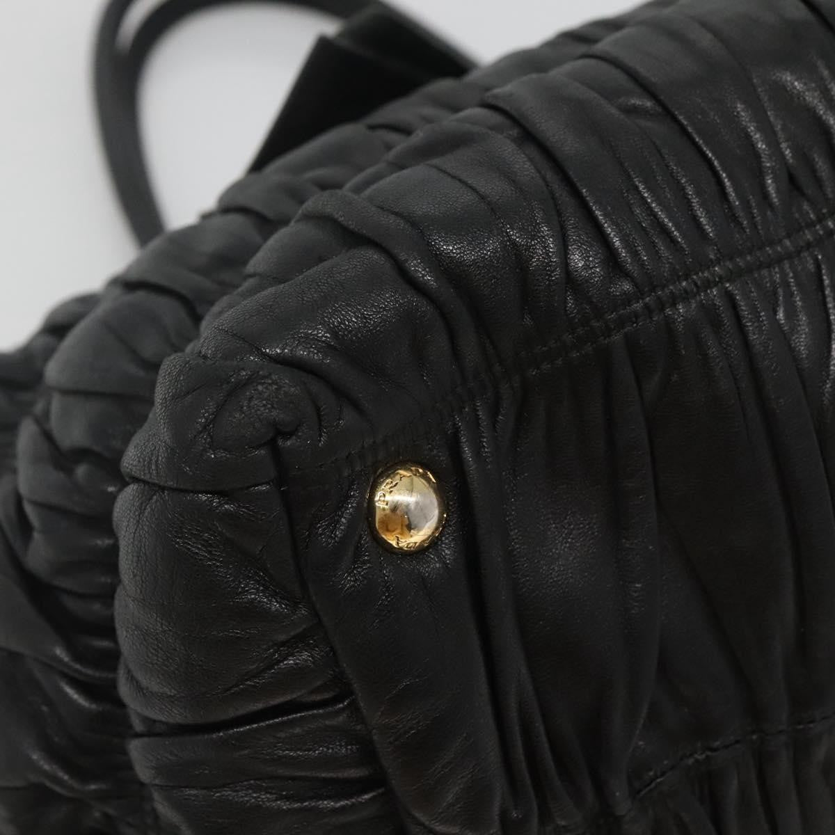 Prada PRADA Hand Bag Leather 2way Black Authentic hk2413