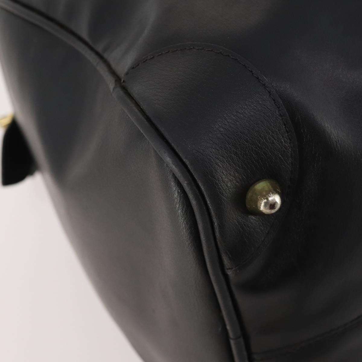 Valentino VALENTINO Boston Bag Leather Black Gold Authentic bs35030A