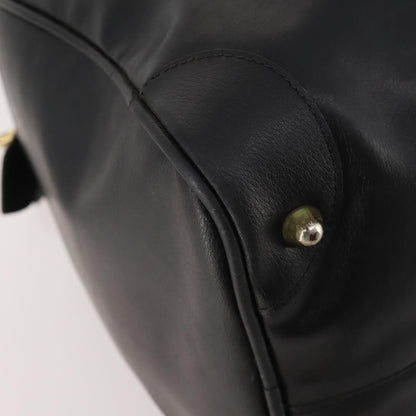 Valentino VALENTINO Boston Bag Leather Black Gold Authentic bs35030A