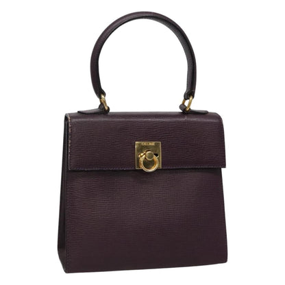 Celine CELINE Hand Bag Leather Purple Authentic 114282