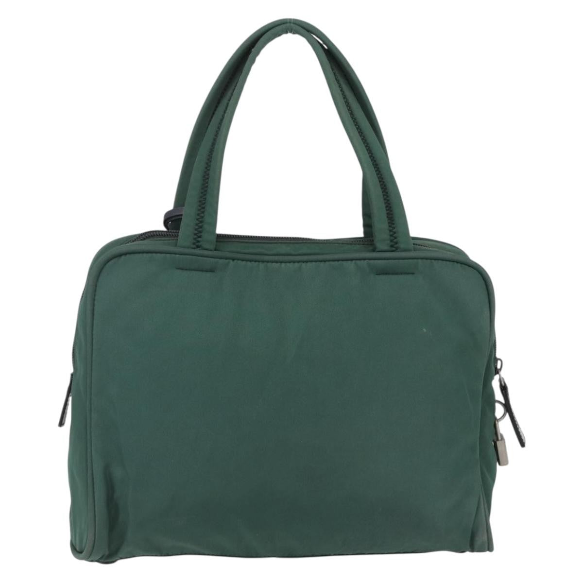 Prada PRADA Hand Bag Nylon Green Silver Authentic 154193