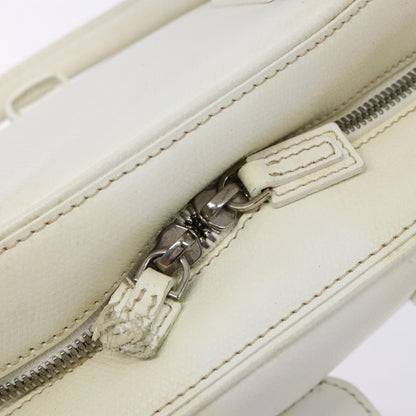 Loewe LOEWE Hand Bag Leather White Silver Authentic BA5296
