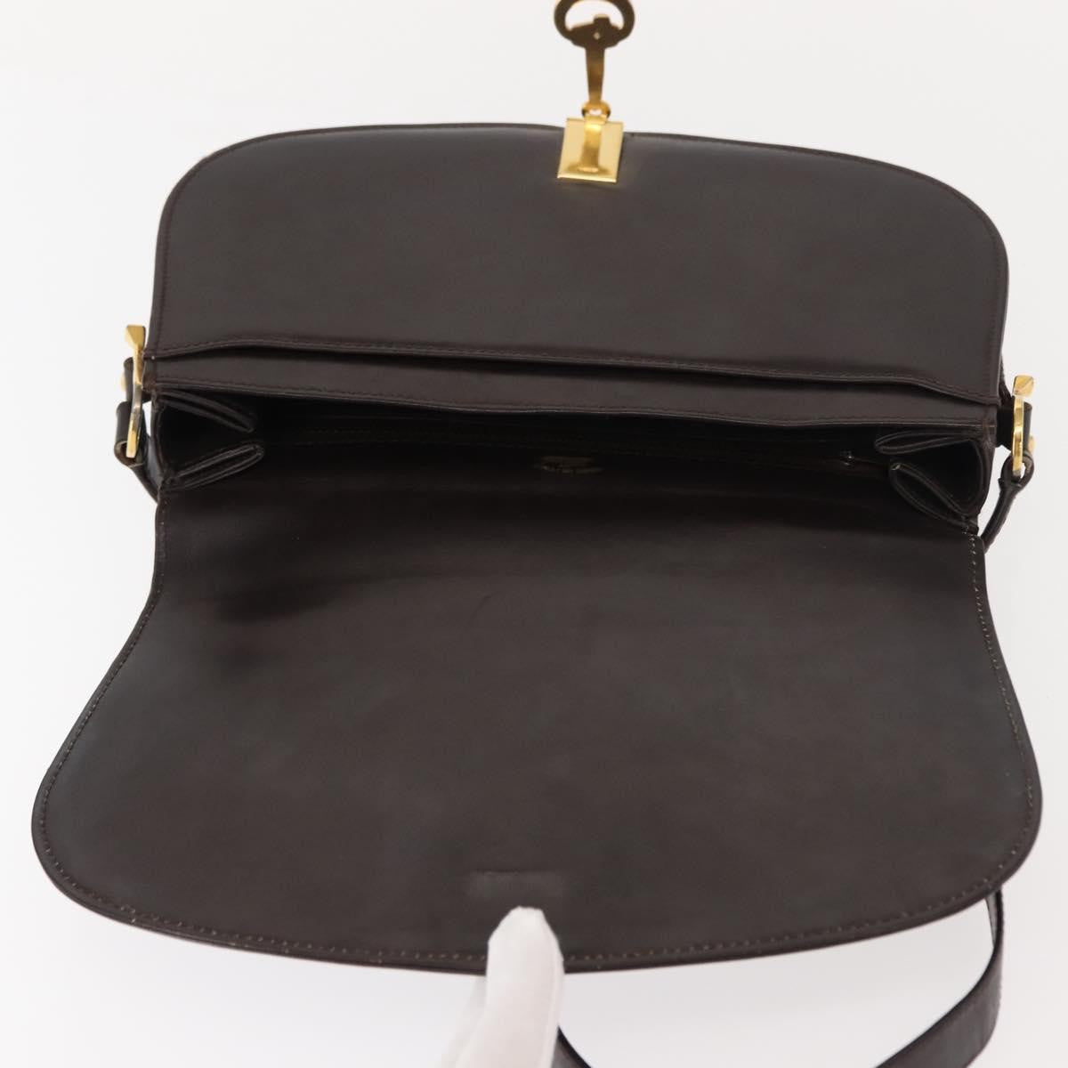 Gucci GUCCI Shoulder Bag Leather Brown gold Authentic fm4925