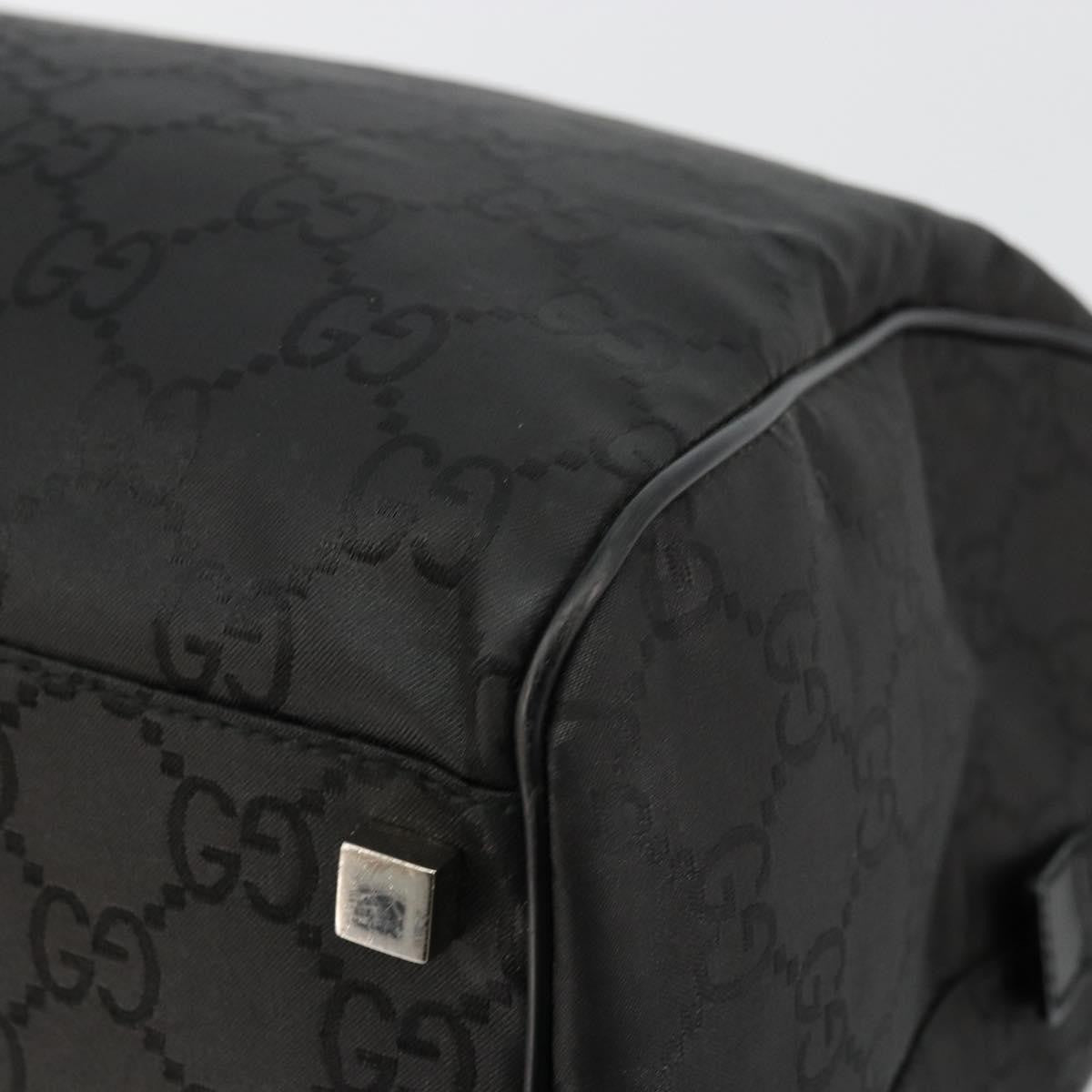 Gucci GUCCI GG Supreme Boston Bag PVC Black Silver Authentic ep14143