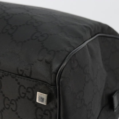 Gucci GUCCI GG Supreme Boston Bag PVC Black Silver Authentic ep14143