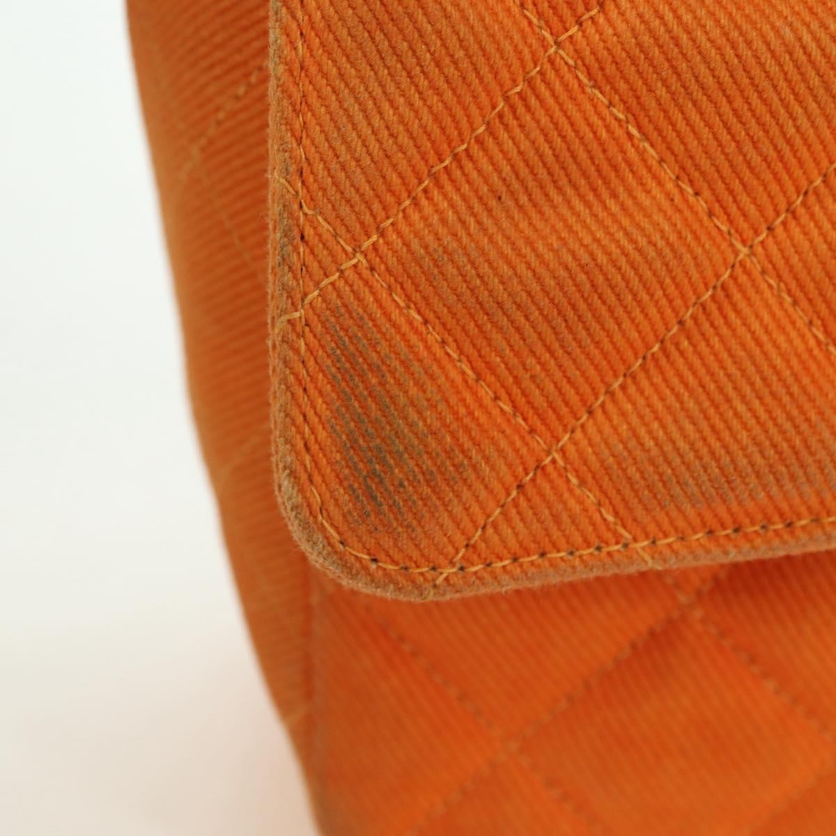 Chanel CHANEL Matelasse 25 Chain Shoulder Bag Corduroy Orange Gold CC Authentic 179800V