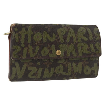 Louis Vuitton LOUIS VUITTON Graffiti Porte Monnaie Credit Wallet Khaki M92188 Authentic ARZ914 Bag