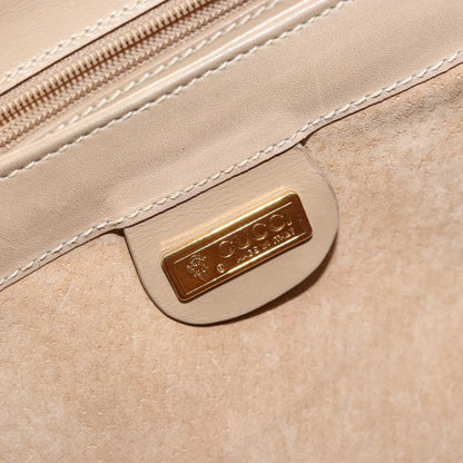 Gucci GUCCI Shoulder Bag Leather Beige Gold Authentic ep11343