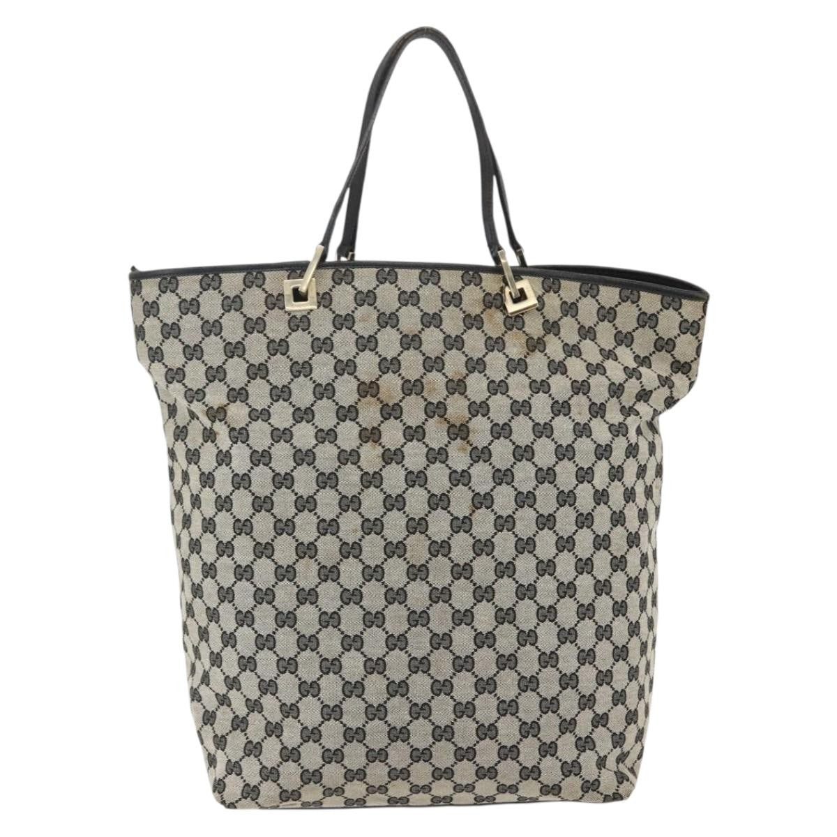 Gucci GUCCI GG Canvas Tote Bag Navy Gold 002 1097 3444 Authentic 158526