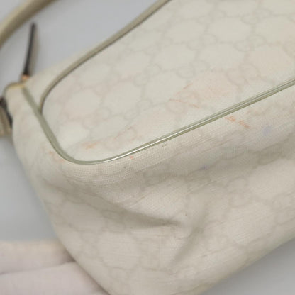 Gucci GUCCI GG Supreme Shoulder Bag PVC White Gold 190258 Authentic SW1471
