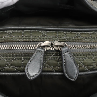 Dior Christian Dior Canage Hand Bag Nylon Gray Silver Authentic 147959