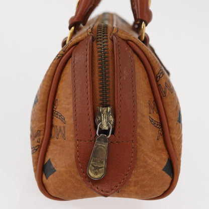 MCM MCM Logogram Vicetos Hand Bag PVC Leather Brown Gold Authentic bs31000