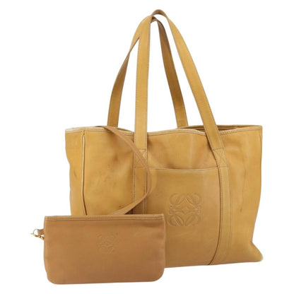 Loewe LOEWE Anagram Tote Bag Leather Beige Gold Authentic 149645