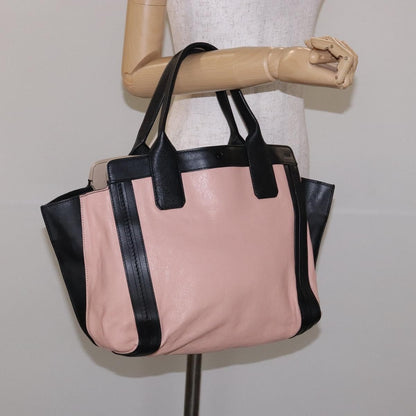 Chloé Chloé Chloe Alison Tote Bag Leather Pink Black Authentic gh323