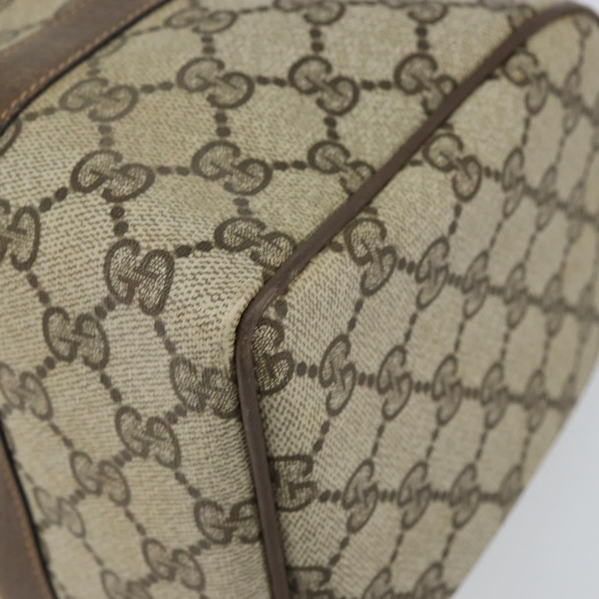 Gucci GUCCI GG Supreme Web Sherry Line Boston Bag PVC Beige Gold 010 378 Authentic 159328
