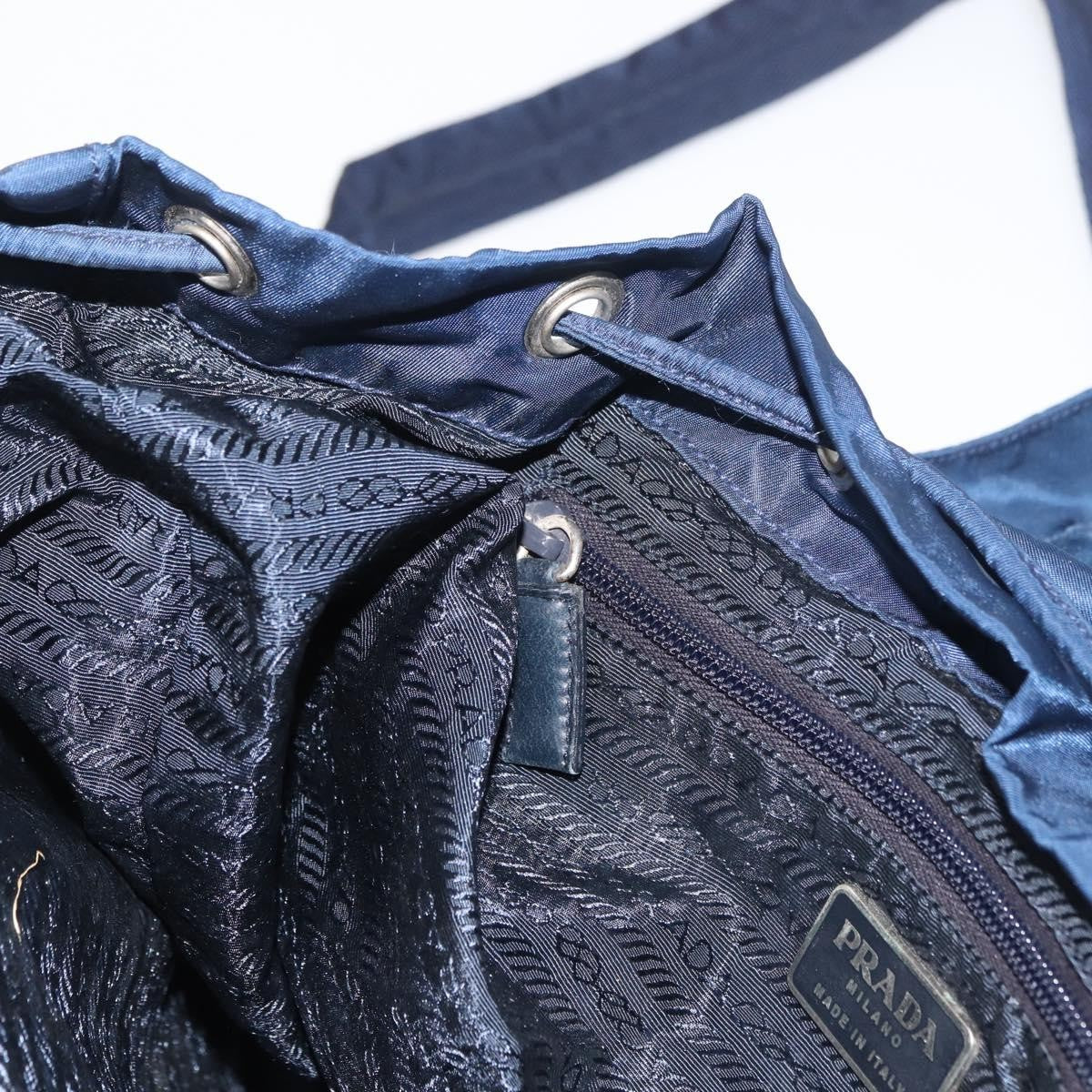Prada PRADA Backpack Nylon Navy Silver Authentic 161363 Bag