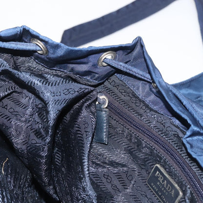 Prada PRADA Backpack Nylon Navy Silver Authentic 161363 Bag
