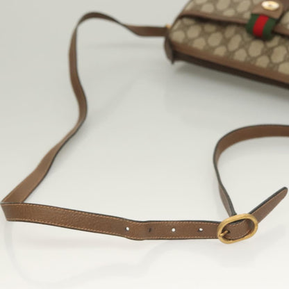 Gucci GUCCI GG Supreme Web Sherry Line Bag PVC Beige Gold 89 02 032 Authentic 128996