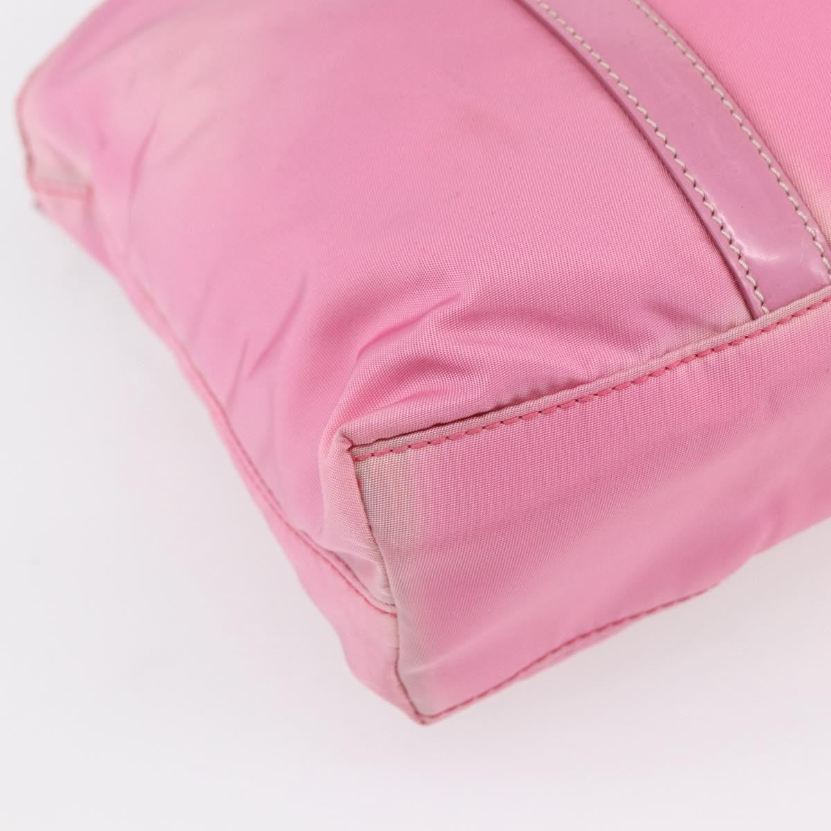 Prada PRADA Hand Bag Nylon 2way Pink Silver Authentic 153314