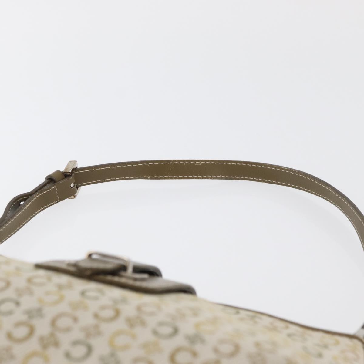 Celine CELINE C Macadam Canvas Shoulder Bag Beige Silver Authentic 176486A