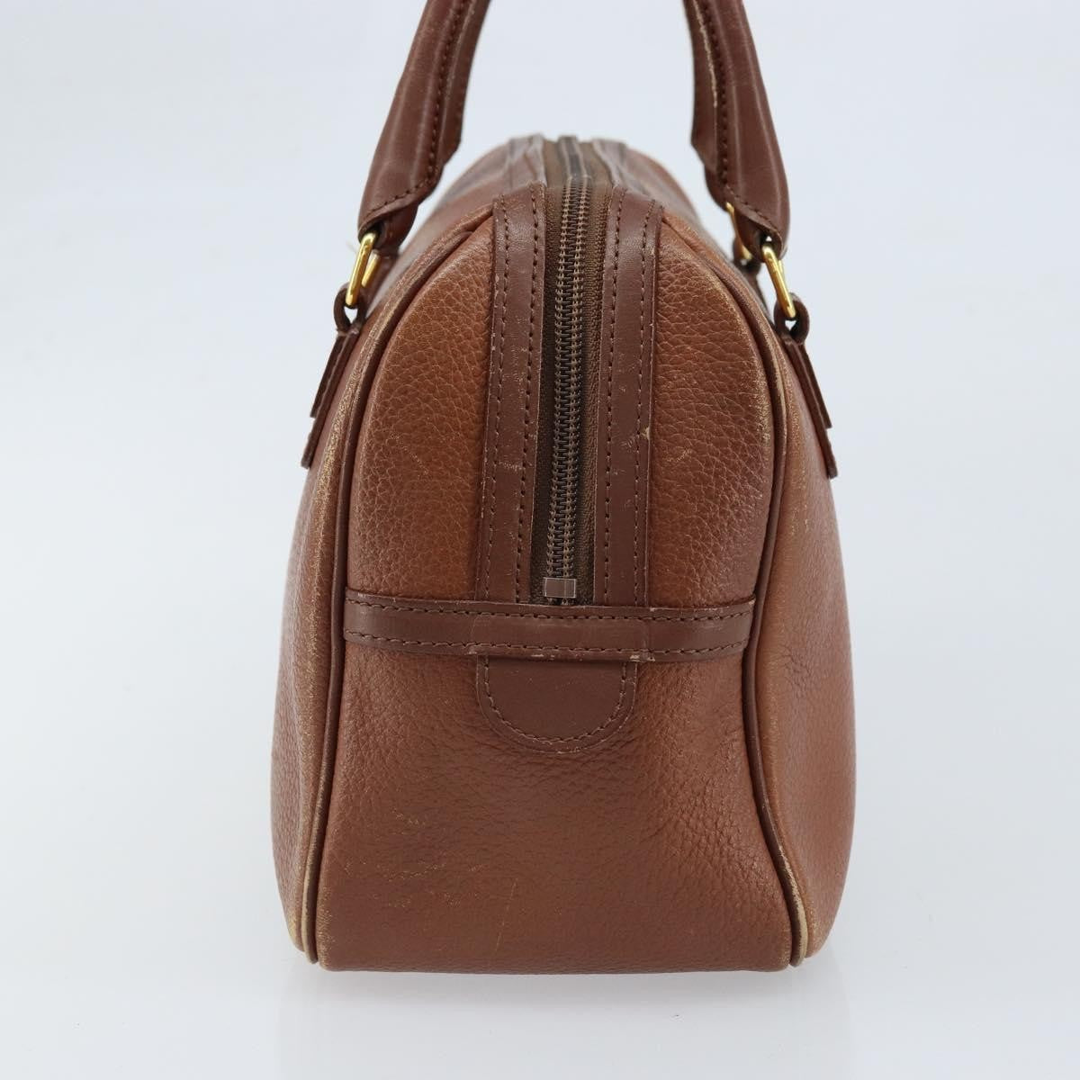 Burberrys Burberrys Hand Bag Leather Brown Gold Authentic ka3026