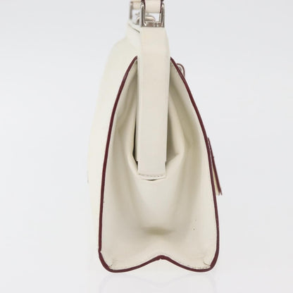 Prada PRADA Hand Bag Leather White Silver Authentic 178207