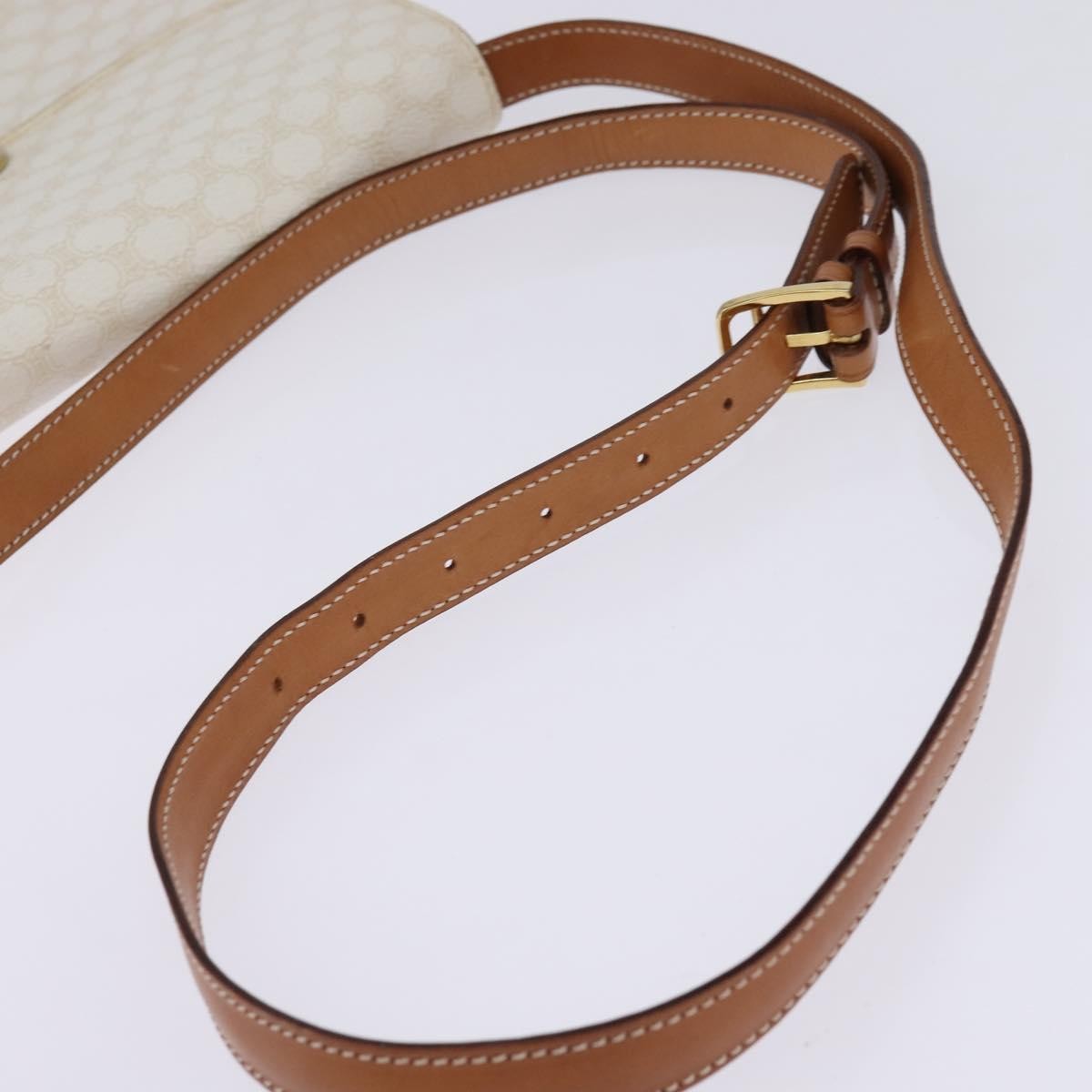 Celine CELINE Macadam Canvas Shoulder Bag PVC Leather White Gold Authentic 146823